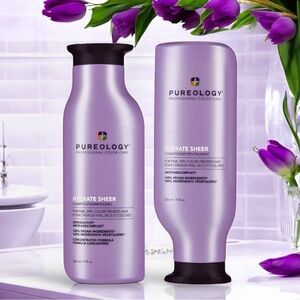 PUREOLOGY SHEER Hydrate Shampoo + Conditioner Lightweight Hydration Fine Hair